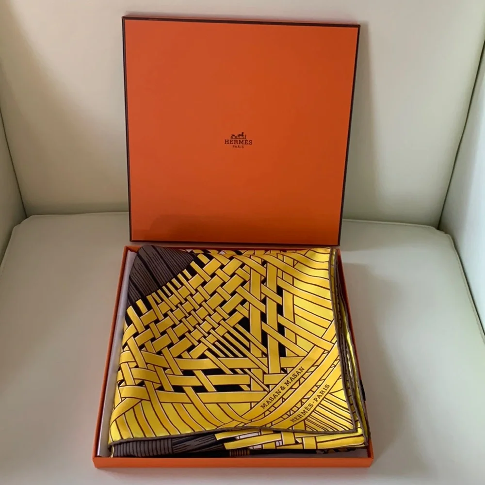 🐴 NEW authentic Hermes Masan & Masan Scarf 90 Giftable Package